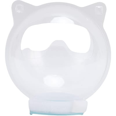 Muselière de Toilettage pour Chat Transparent Respirant Anti-Morsure Plastique Mignon Casque pour Chaton Cache-Bouche