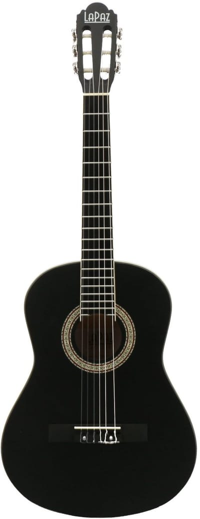 Klassieke gitaar 3/4 - Met gratis lessen - LaPaz C30 LH - Zwart