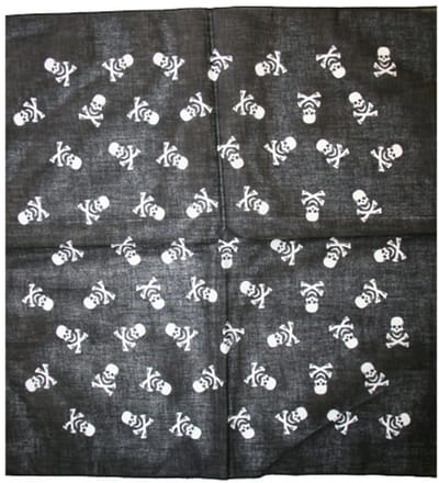Zakdoek Piraat print 54x54 cm - Boerenzakdoek - Bandana - 54 - Zwart