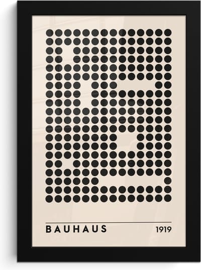 Poster in lijst - Fotolijst 20x30 cm - Posters - Bauhaus - Retro - Modern - Kunst - Abstract - Posterlijst zwart - Decoratie - Wanddecoratie woonkamer - Muurdecoratie slaapkamer
