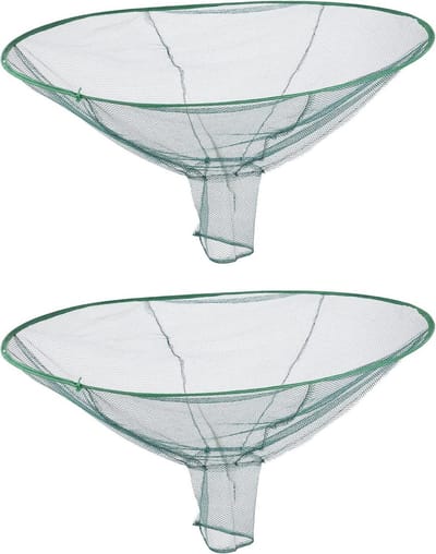 Opvouwbaar Visnet - Garnalenkooi Drijvend - Vissen Garnalen Vangen - Hoge Sterkte Nylon Gaas - 80 Cm Diameter - Zwart