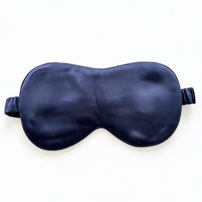Luxe Oversized Zijde Slaapmasker 22 Momme - marineblauw - 100% Mulberry Silk – Extra Groot & Lichtdicht – Perfect Cadeau (Gift) – Ideaal voor Reizen & Thuisgebruik