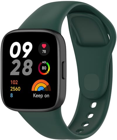 By Qubix - Siliconen bandje - Donkergroen - Geschikt voor Xiaomi Redmi Watch 3