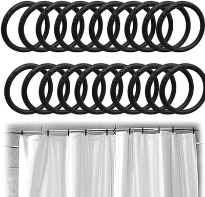 Dailygoods- Gordijnringen 100 stuks - Binnendiameter 40 mm - Douchegordijn Ringen - Gordijnhaken - Kunststof - Lichtgewicht en gemakkelijk schoon te maken - Douchegordijnringen