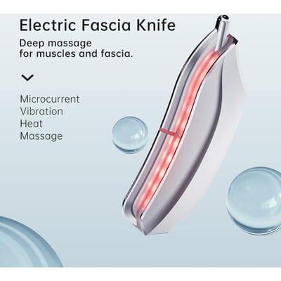 Rugschraper Nekmassager Elektrisch Fascia Mes Vibratie Lichaamsmassager Diepe Weefselmassage, Spierherstel, Fascia Ontspanning white