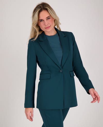Je m'appelle Travelstof Dames Blazer Met stretch - Groen - Maat XS