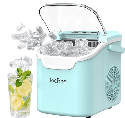 LOEFME IJsblokjesmachine 0,8L - 12kg/24 uur - Draagbaar & 45dB - Met Zelfreiniging & Twee Ijsformaten - Inclusief IJsschep