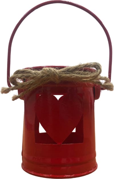 Theelichthouder - Hart - rood 8 cm