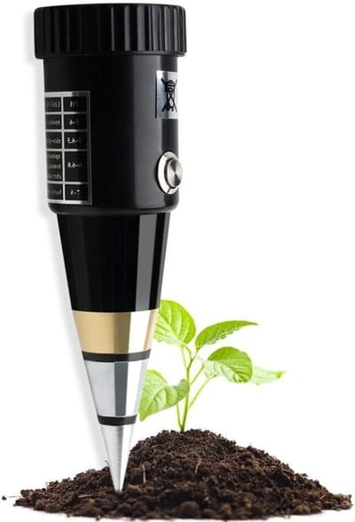 Bodem PH Tester - Vochtmeter Planten - Tuinonderhoud Meten - Waterdichte Metalen Elektrode - 5 x 17 cm - Zwart