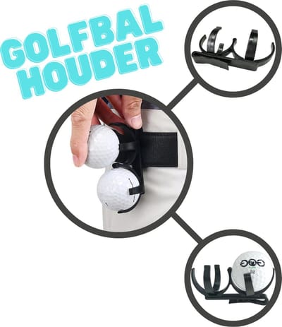 Golfbal houder - Zwart - Clip voor broek - Golfbal clip voor twee ballen - Golfbalhouder - Handige Golfballenhouder - Golfballen - Golfaccesoires - Golftrainingsmaterialen - Golf
