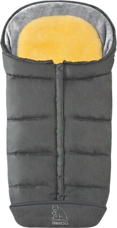 Schapenvacht Voetenzak - Comfort 2-in-1 (Licht Grijs) 100% Echte Schapenwol - Veilig & Warm voor je Baby (Medicinale, Merino Schapenvacht) - Kinderwagen, Buggy, Autostoel, Wieg & Ledikant (Schapenvacht ook los als Inleg en Opleg te gebruiken)