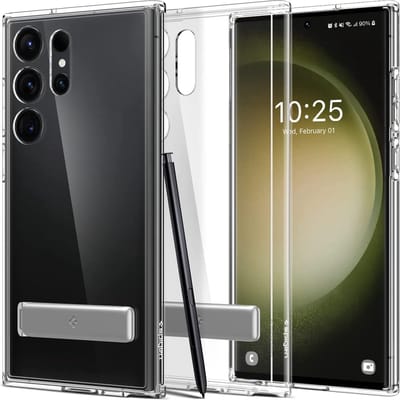 Geschikt voor Spigen Samsung Galaxy S23 Ultra 5G Ultra Hybrid S hoesje - Crystal Clear