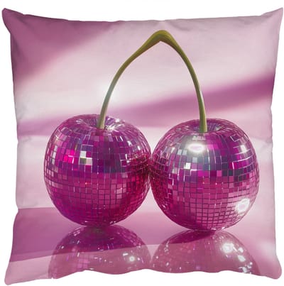 Sierkussens - Kussentjes Woonkamer - 50x50 cm - Glitter - Discobol - Roze - Kersen