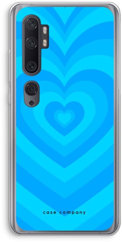 Case Company® - Hoesje geschikt voor Xiaomi Mi Note 10 hoesje - Hart Blauw - Soft Cover Telefoonhoesje - Bescherming aan alle Kanten en Schermrand