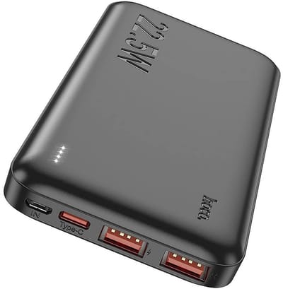 Externe Batterij HOCO J101, 10000mAh, 22.5W, QC + PD, 1 x USB-C - 2 x USB-A, Zwart