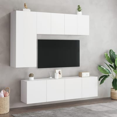 vidaXL - Tv-meubels - 2 - st - wandgemonteerd - 60x30x41 - cm - wit