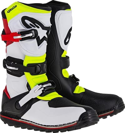 Alpinestars Tech T Schoenen Wit Rood Geel Fluo Zwart - Maat 44/45 - Laars