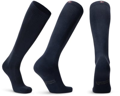 DANISH ENDURANCE Compressiekousen Dames & Heren - biologisch katoen - 14-18 mmHg - Marineblauw - 1 paar - Maat 43-47