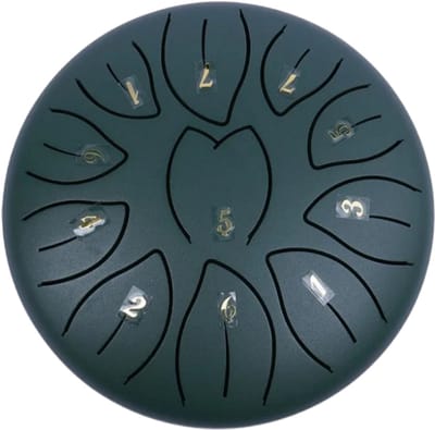 Livano Handpan - Tongue Drum - Steel - Regen - Klankschaal - Donkergroen