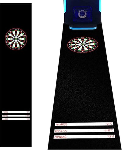 Professionele Dartmat - Darttapijt Werplijnen - Bescherming Vloer - Antislip Rubberen Achterkant - 300x66cm - Zwart