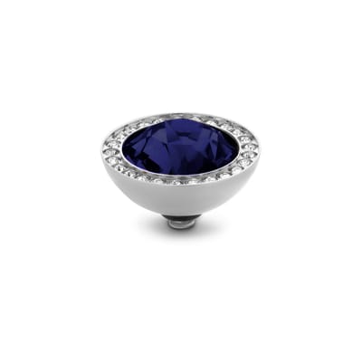 Melano Twisted Brilliant CZ Steentje Dark Indigo Zilver