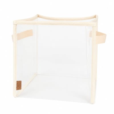 BRD® | Japandi Opbergmand Medium | Transparant beige PVC bak organizer