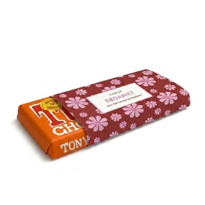 Tony Chocolade | Chocoladecadeaus | Bedankt | Cadeau | Bedankt Juf | Bloemenpatroon | Karamel Zeezout | Fotofabriek