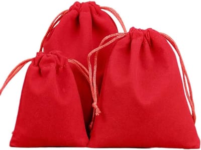 Set van 12 Fluwelen Tassen, Kleine Stoffen Tassen met Trekkoord voor Sieraden, Cadeautassen, Bruiloft, Kerst, Verjaardag en Feestjes, 5 x 7 inch