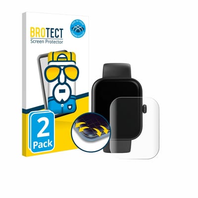 BROTECT - Screenprotector voor Hama Smartwatch 5000 - Folie Beschermfolie transparant volledig dekking - 2 Stuks