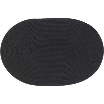 Unique Living | Placemat Daisy | Ovaal | Rotan | Zwart | 45x30cm