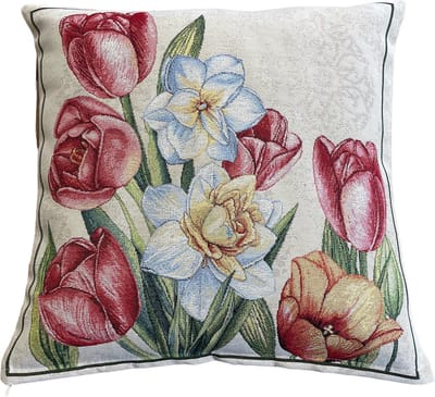 Kussenhoes - Luxe gobelinstof - Lady Tulip - Tulpen - Tulp - 45 x 45 cm
