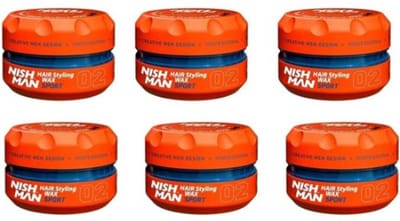 Nishman 02 Hair Styling Wax Sport - 6 stuks