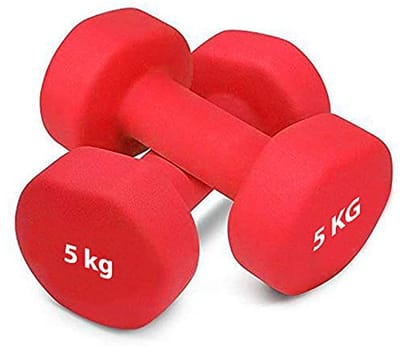 Halterset 2 x 4 kg - Zeshoekige Rubber Dumbbells voor Thuis en Sportschool