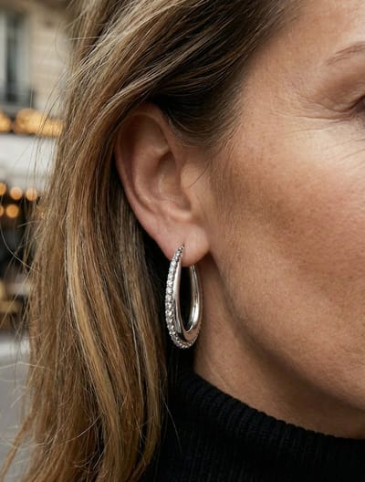 Lundholm luxe Oorringen Dames met Zirkonia Steentjes - Oorbellen dames Zilver kleurig - Zilveren Oorbellen - Luca Serie - Premium Stainless Steel - Scandinavisch Design