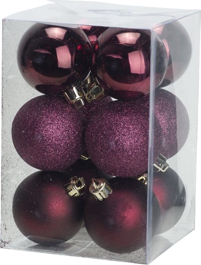 COSY&TRENDY KERSTBALLEN BORDEAUX 6 STUKS