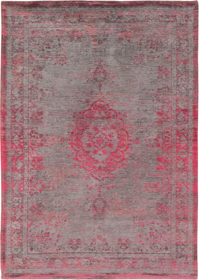 Wasbaar Binnen & Buiten Vloerkleed - 80 x 150 cm - Louis De Poortere Medallion Pink Flash - Laagpolig Tapijt - Gerecycled PET - Made in Belgium - Circulair