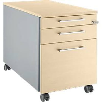 Schäfer Shop  Select Verrijdbaar ladeblok 126, met hoekgreep blank aluminium/blank aluminium/esdoornpatroon