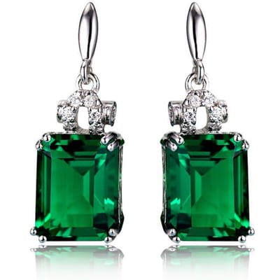 POMOiii Geometrische Edelsteen Oorbellen Voor Vrouwen Elegante Prachtige Oorhangers Rechthoekige Sieraden Jubileum