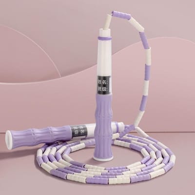 2,5 M No Knots Soft Bead Springtouw Professioneel Duurzaam Afvallen Verstelbare Lengte Gesegmenteerd Fitness Springtouw paars