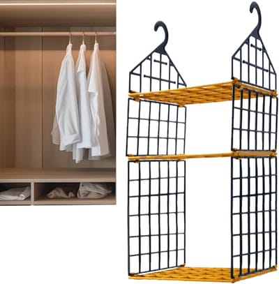 Kast organizer - Opbergoplossing - Garderobe ordenen - Verstelbare hoogte - 10 x 33 x 10 cm - Rood