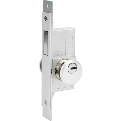 Serrure de porte centrale encadrée en verre Forte capacité antivol Facile à installer Serrure à mortaise pour porte de magasin Avec 3 clés white