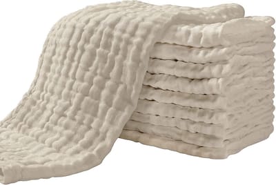 Set van 10 Absorberende Luiers en Boertjes 27 x 50 cm - 6 Laags Katoen Wasbare Doeken voor Baby's