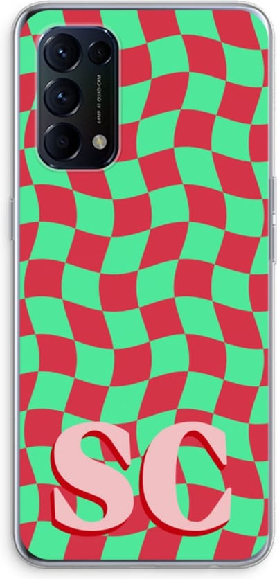 Gepersonaliseerd - Case Company® - Hoesje geschikt voor Oppo Find X3 Lite hoesje - Grid Monogram - Soft Cover Telefoonhoesje - Bescherming aan alle Kanten en Schermrand