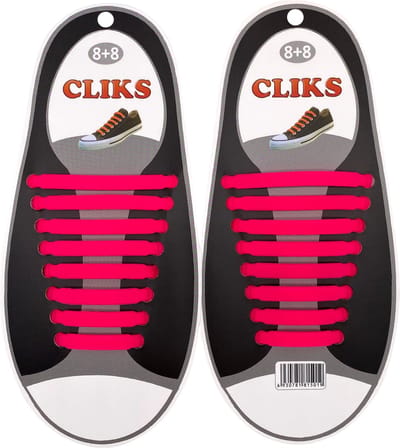 Elastische Veters Roze - Zonder Strikken - 1 Paar Schoenen - Kinderen & Volwassenen - CLIKS
