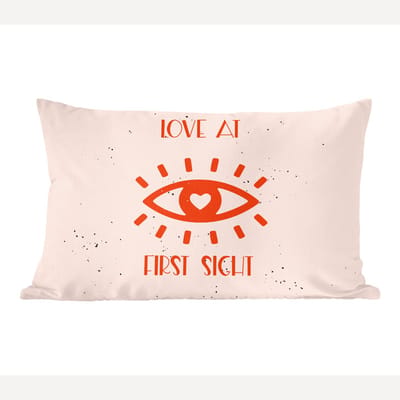 Sierkussens - Kussentjes Woonkamer - 60x40 cm - Spreuken - Quotes - Love at first sight - Liefde - Koppel