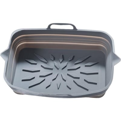Siliconen Airfryer Oven Bakplaat Rechthoekige Oven Bakplaat Mand Herbruikbare Voering Pizza Mand Mat Inzetstuk Schaal Pan Accessoire gray