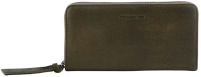 FREDsBRUDER Leren portemonnee My Old Friend Ziparound Wallet Khaki Green kaki