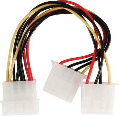 Valueline VLCP74020V015 Molex Stroom Splitterkabel Molex Mannelijk - 2x Molex Vrouwelijk 0,15 M Veelkleurig