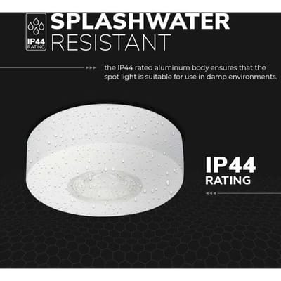 HOFTRONIC Pavo - Platte opbouwspot - LED - Rond zaagmaat 53mm - Wit - Dimbaar - Zeer lage opbouwdiepte 23mm - 3 Watt - 260 lumen - 230V - 2700K Extra warm wit - Plafondspots - Dunne opbouwspot voor badkamer en buiten - 5 jaar garantie