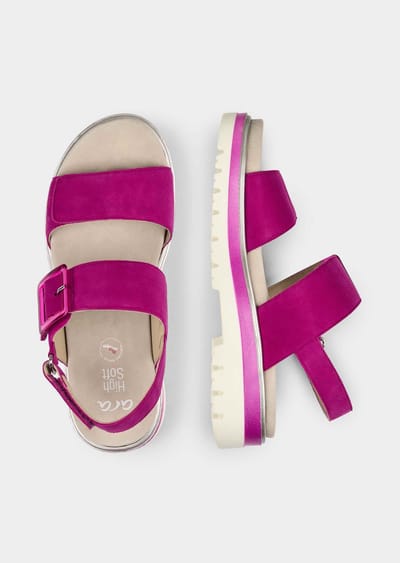Sandalen met decoratieve siersluiting - roze - Gr. 40 van Goldner Fashion